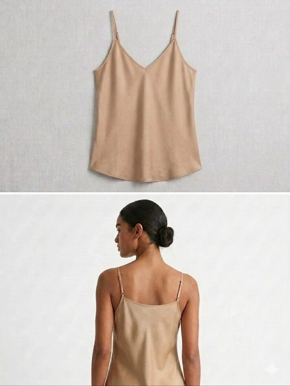 J.Crew 100% Silk Carrie V-Neck Camisole Women's Cami Top Beige L
